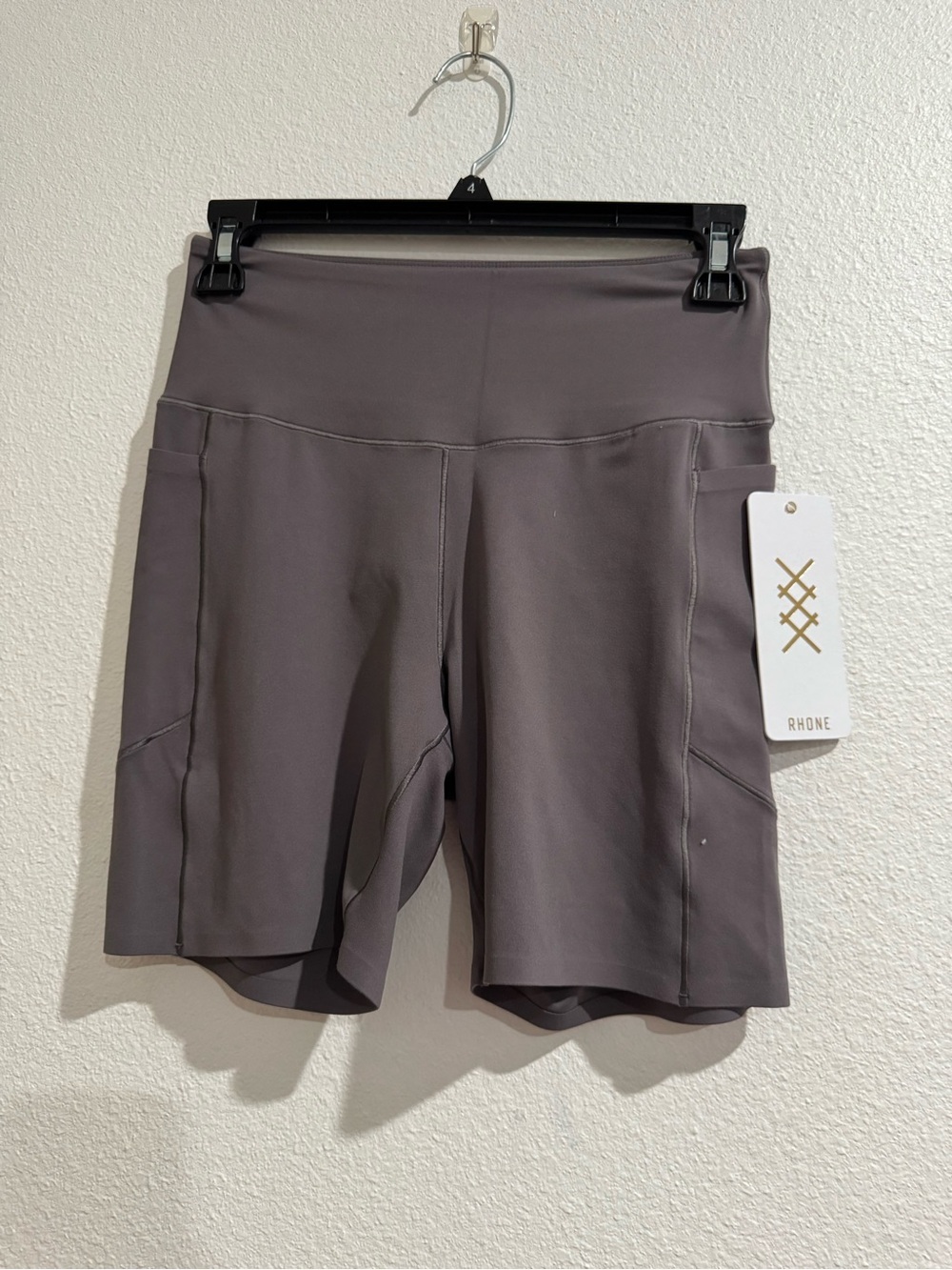 RHONE Women's Charcoal High-Rise Bike Shorts with Side Pockets - Slate